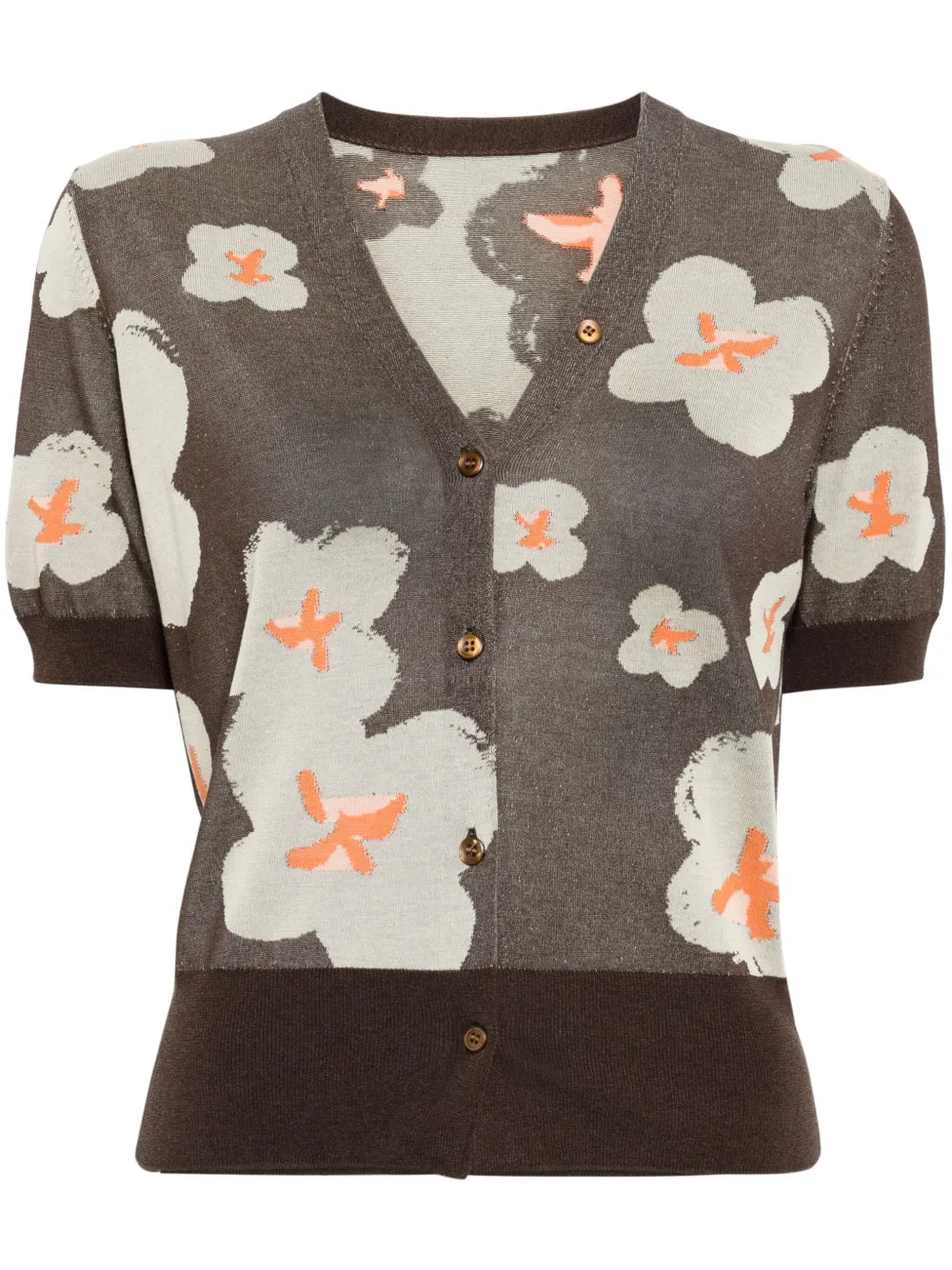 Floral Intarsia-Knit Cotton-Blend Cardigan