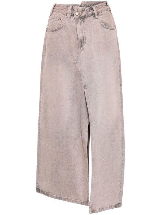 Asymmetric-Design Cotton Skirt