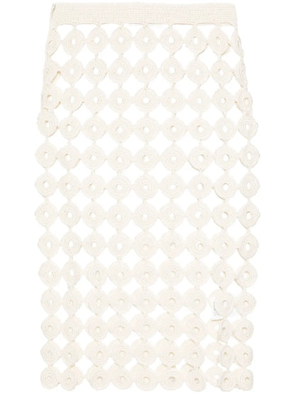 Stanza Crochet-Knit Midi Skirt