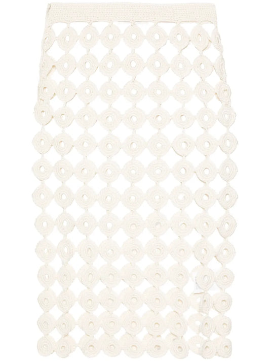 Stanza Crochet-Knit Midi Skirt