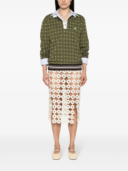 Stanza Crochet-Knit Midi Skirt