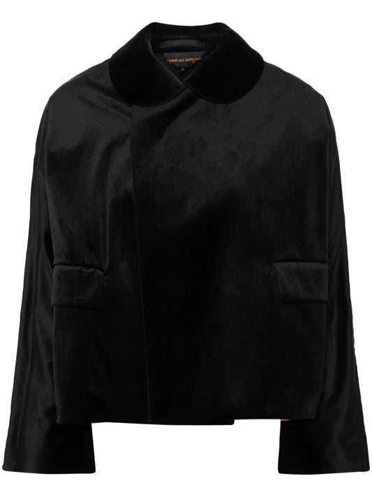 Bib-Collar Velvet Jacket