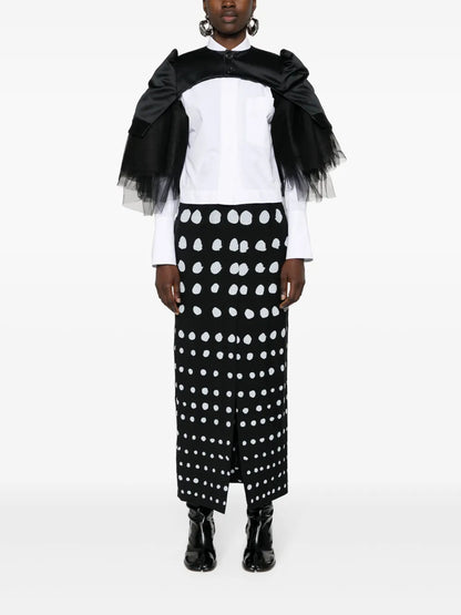Tulle-Inserts Cropped Jacket