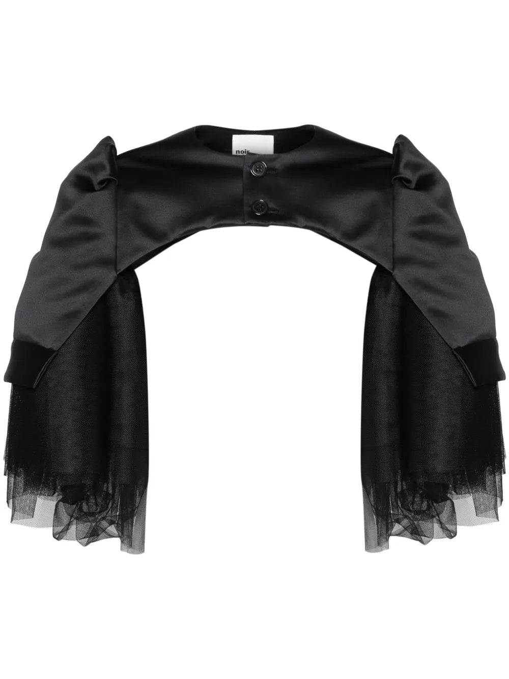 Tulle-Inserts Cropped Jacket