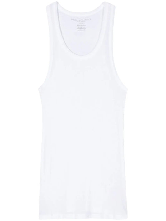 Semi-Sheer Fine Ribbed Tank Top