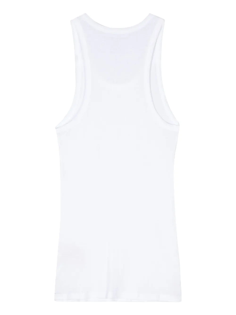 Semi-Sheer Fine Ribbed Tank Top