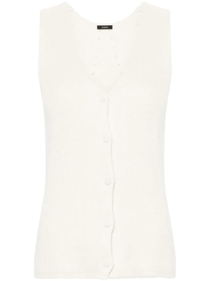 Ribbed Linen-Blend Vest