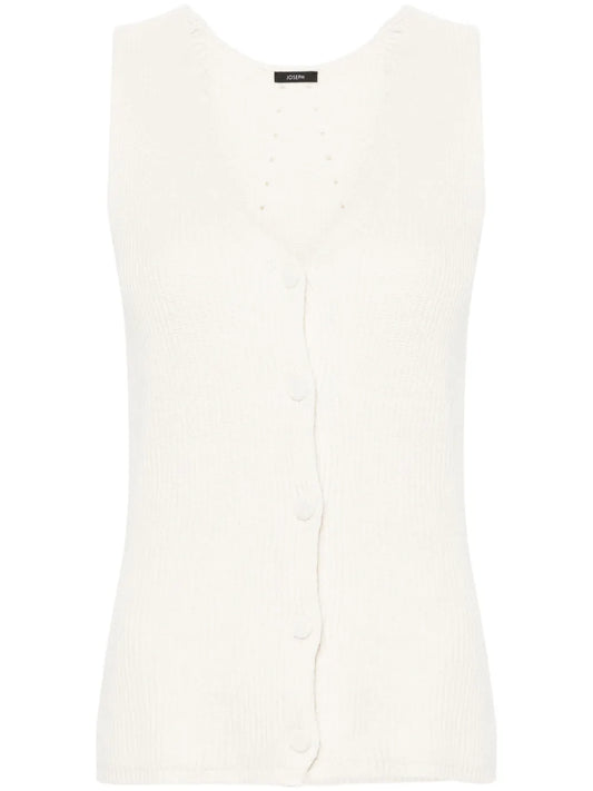 Ribbed Linen-Blend Vest