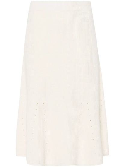 Ribbed Linen-Blend Skirt