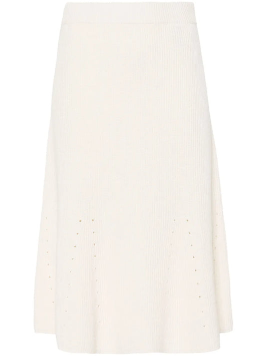 Ribbed Linen-Blend Skirt