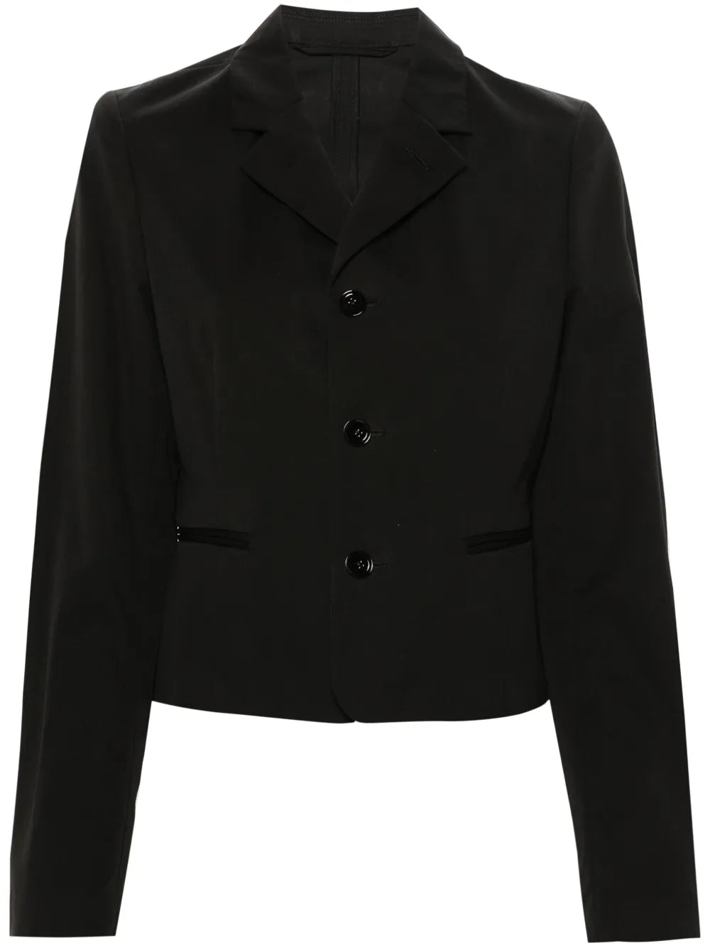 Notched-Lapels Cropped Blazer