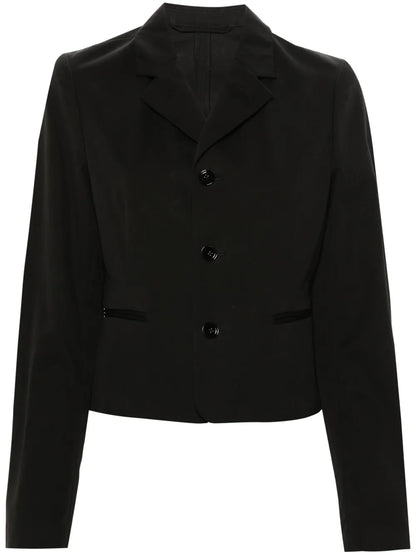 Notched-Lapels Cropped Blazer