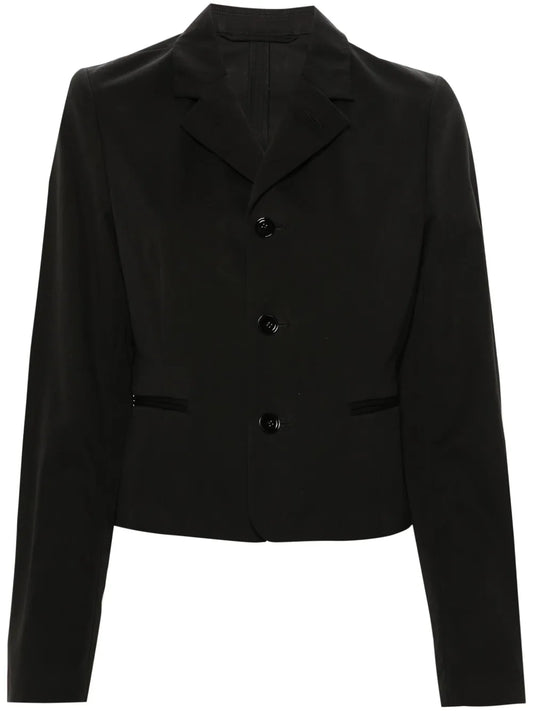 Notched-Lapels Cropped Blazer