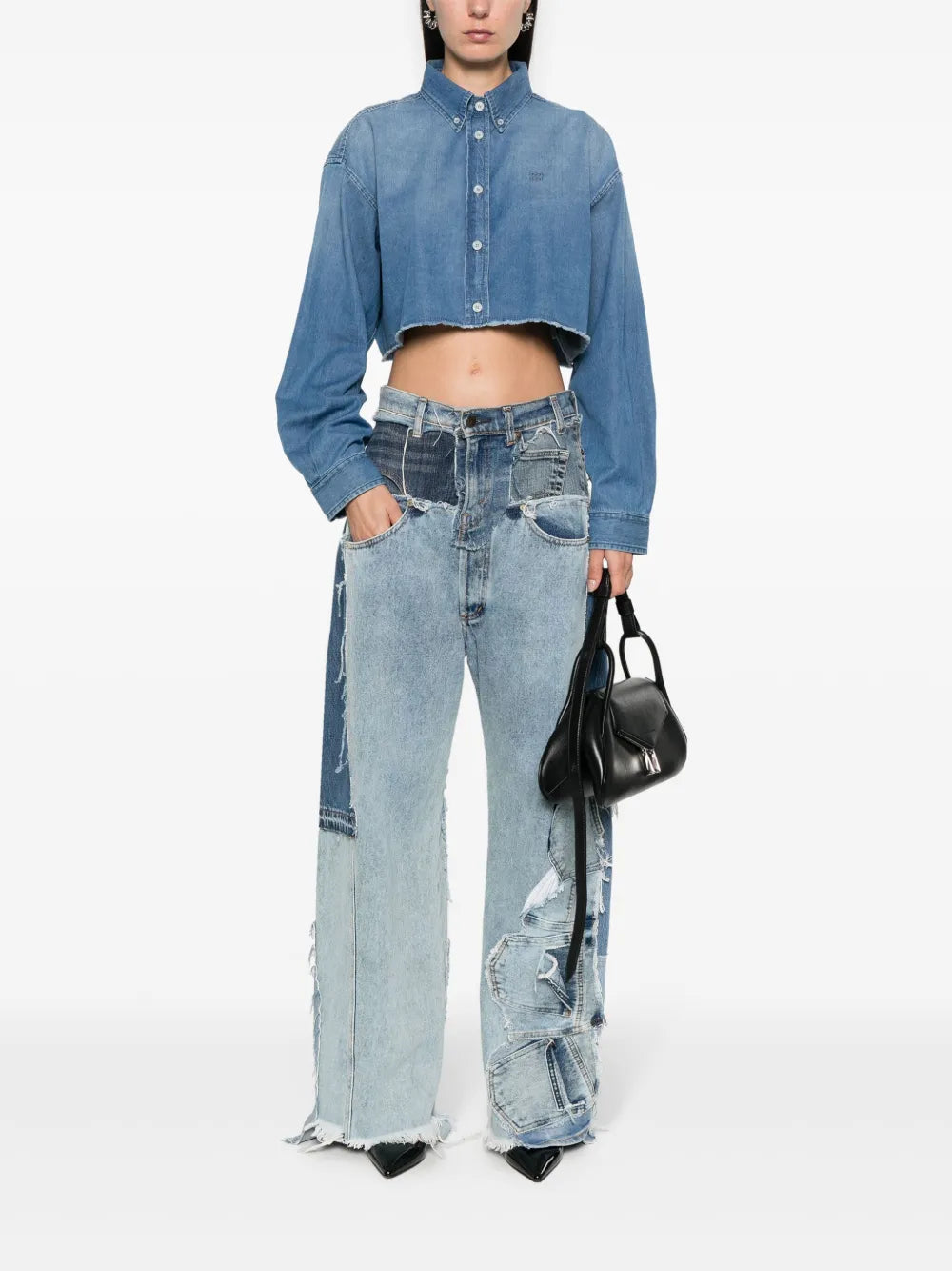 Cropped Denim Shirt