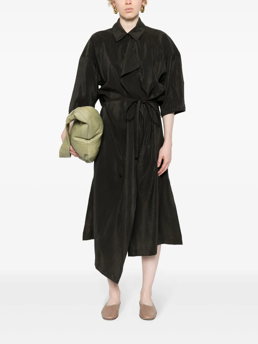 Short-Sleeve Midi Shirtdress