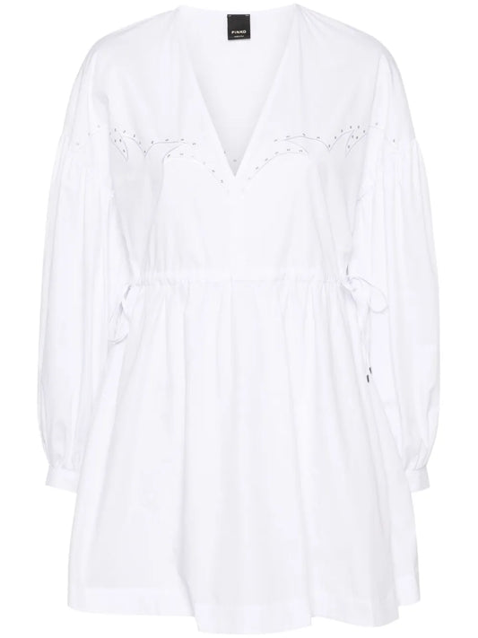 Drawstring-Waist Mini Dress