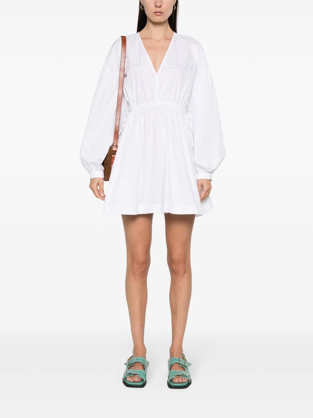 Drawstring-Waist Mini Dress