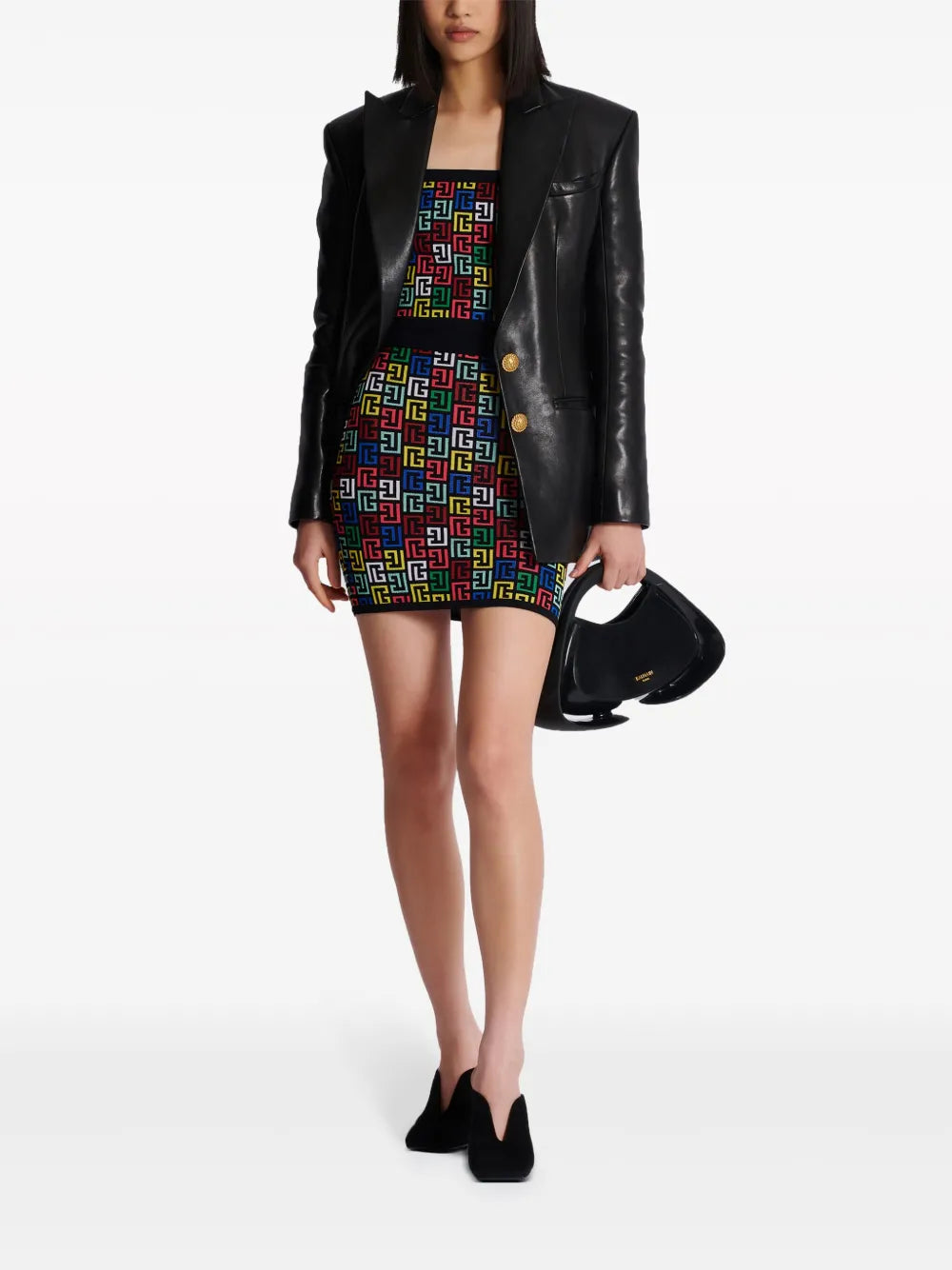 Pb-Intarsia Knitted Mini Skirt