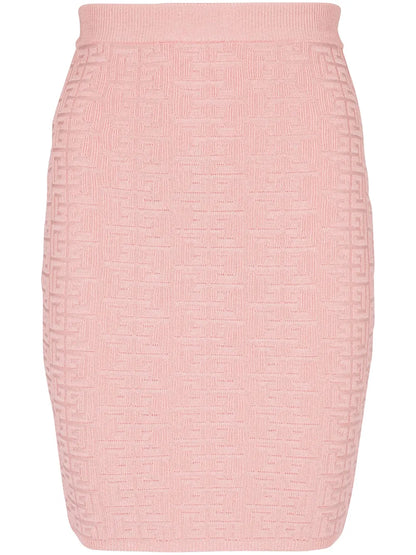 Pb-Intarsia Knitted Mini Skirt
