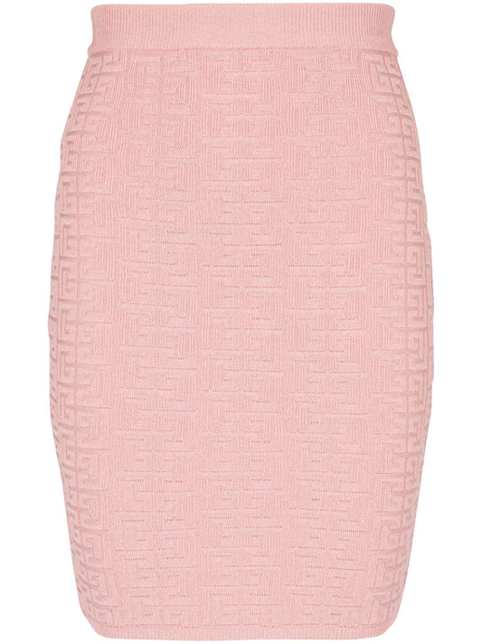 Pb-Intarsia Knitted Mini Skirt