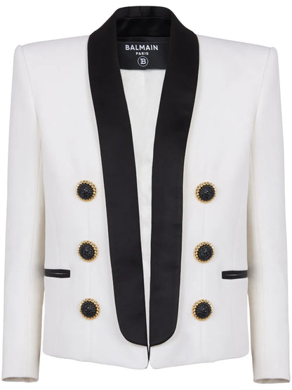 Open-Front Wool Blazer