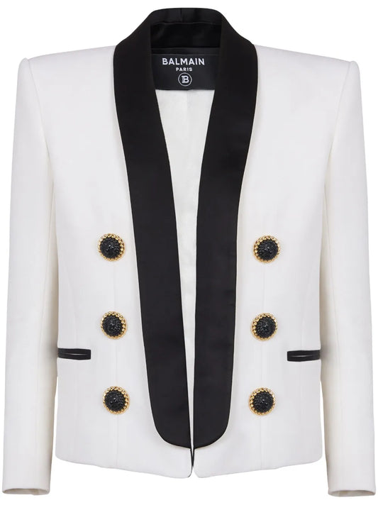 Open-Front Wool Blazer