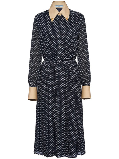 Polka-Dot Georgette Dress