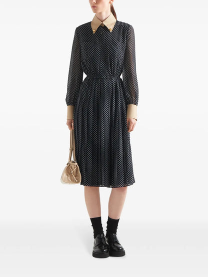 Polka-Dot Georgette Dress