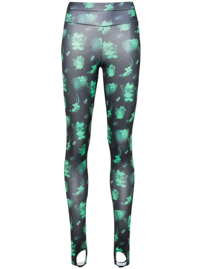 Neon Cartoon-Print Leggings