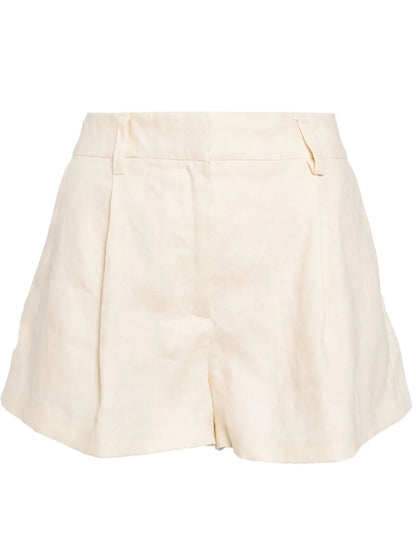 Alex Pleat-Detail Linen Shorts