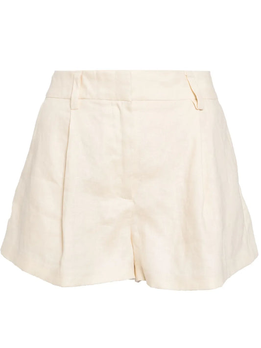Alex Pleat-Detail Linen Shorts