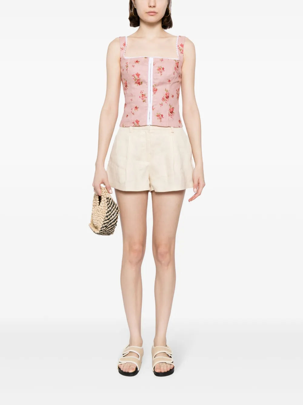 Alex Pleat-Detail Linen Shorts