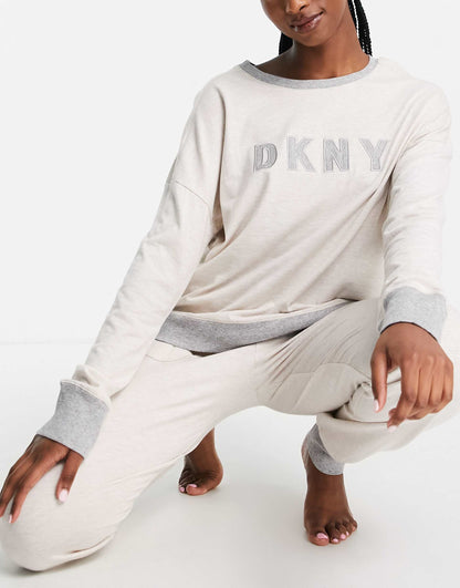 Logo Super Soft Knitted Long Sleeve Top And Jogger Set