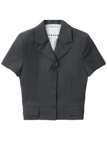 Single-Breasted Short-Sleeve Blazer