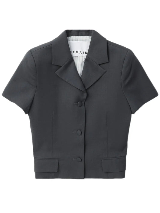 Single-Breasted Short-Sleeve Blazer