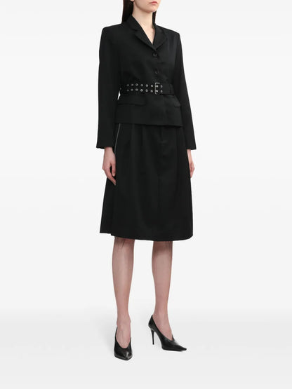 Open-Back Belted Blazer