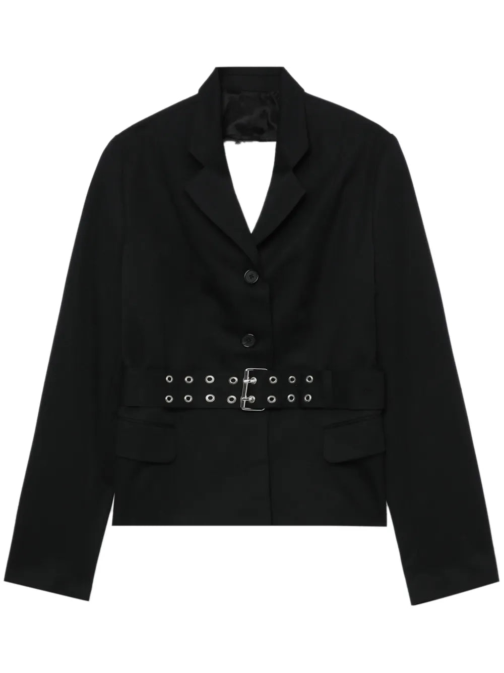 Open-Back Belted Blazer