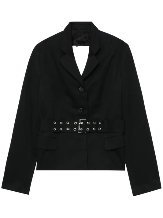 Open-Back Belted Blazer
