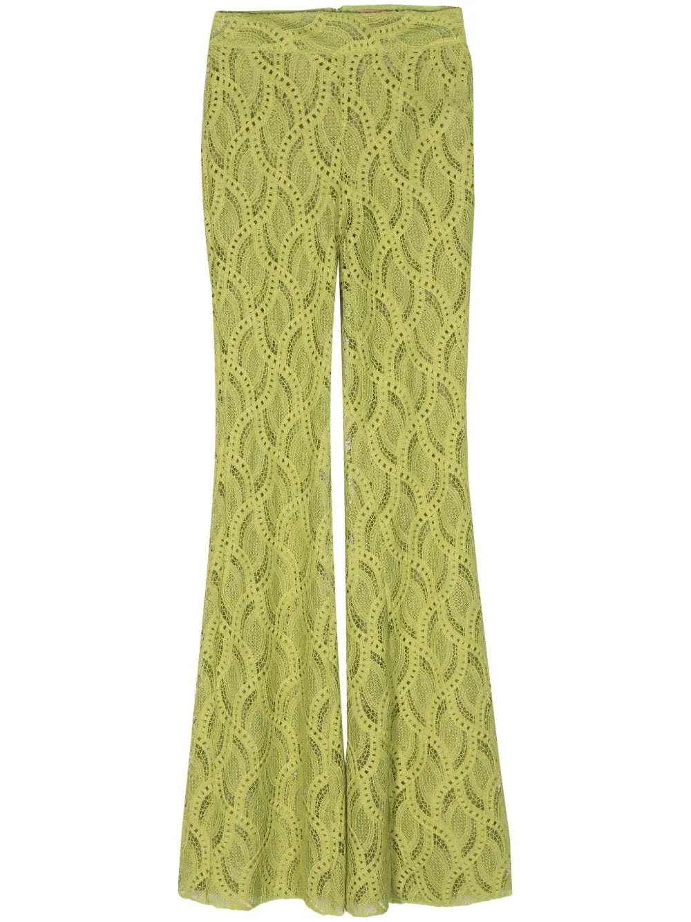 Crochet-Knit Flared Trousers