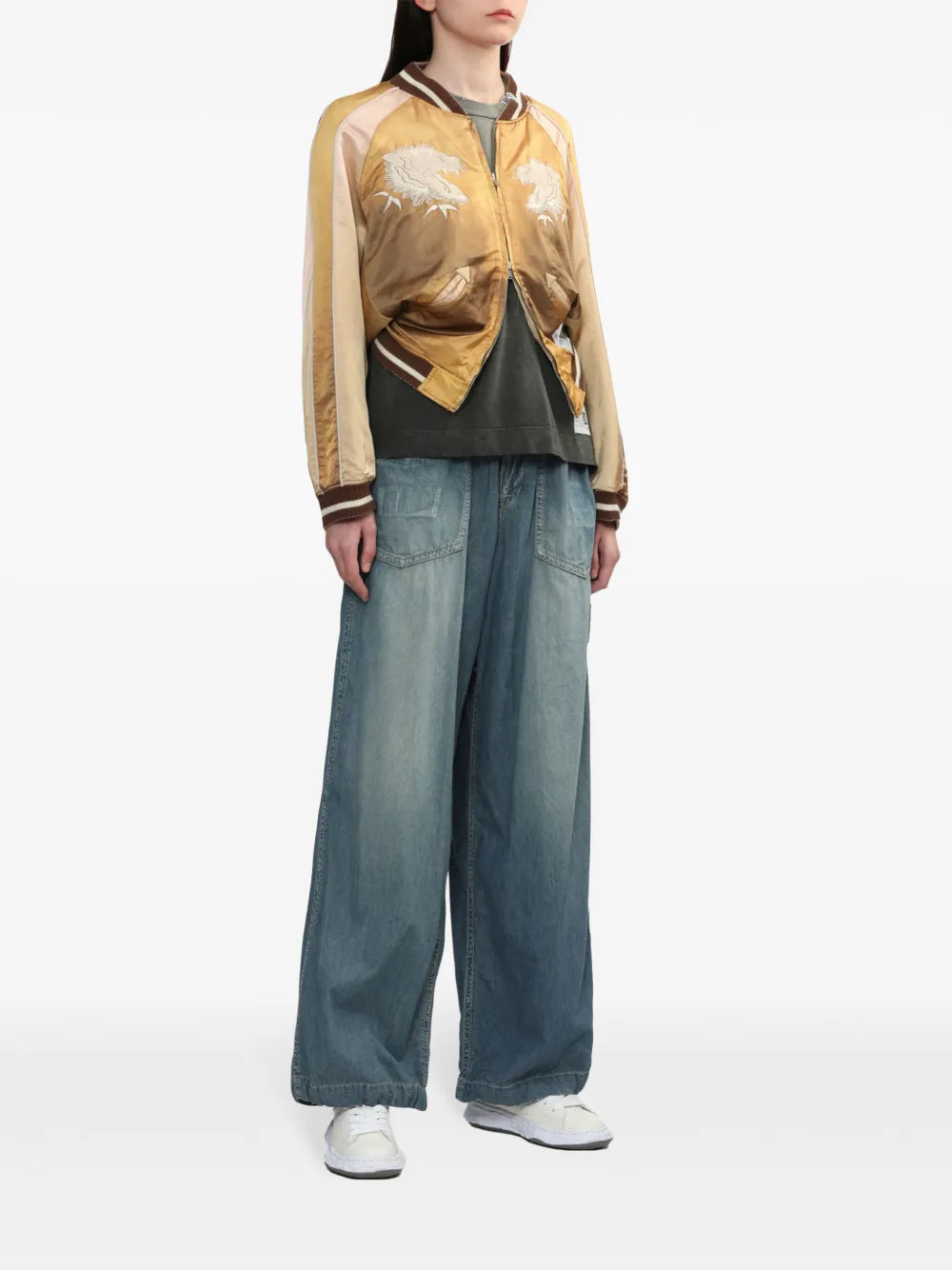 Adjustable Wide-Leg Jeans