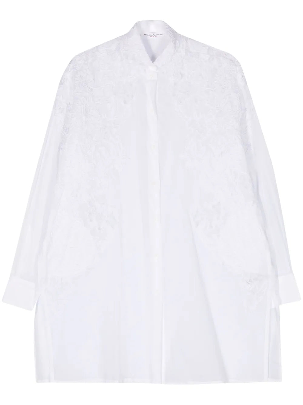 Floral-Appliqué Cotton Shirt