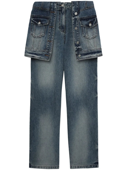 Layered Panelled Jeans