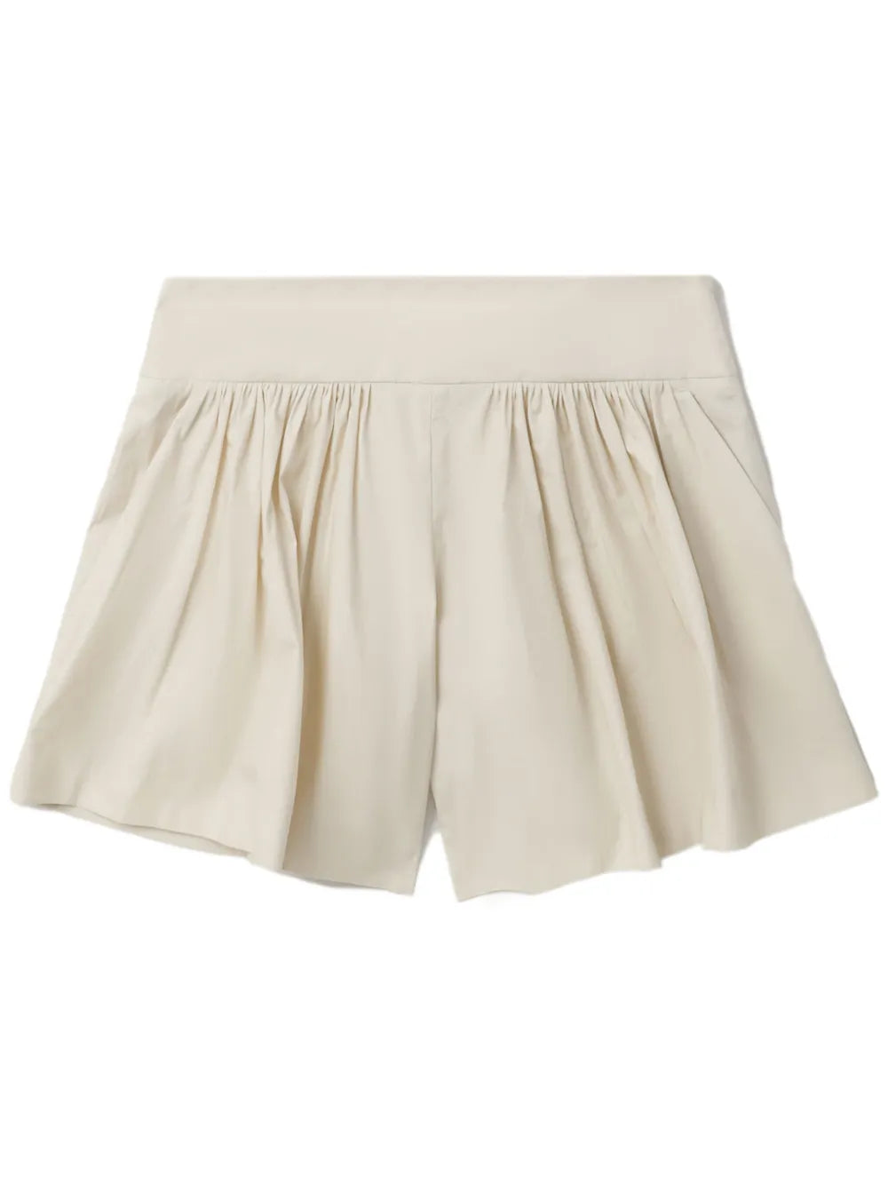 Pleated Cotton Shorts