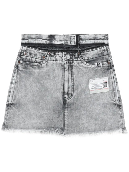 High-Rise Denim Mini Skort