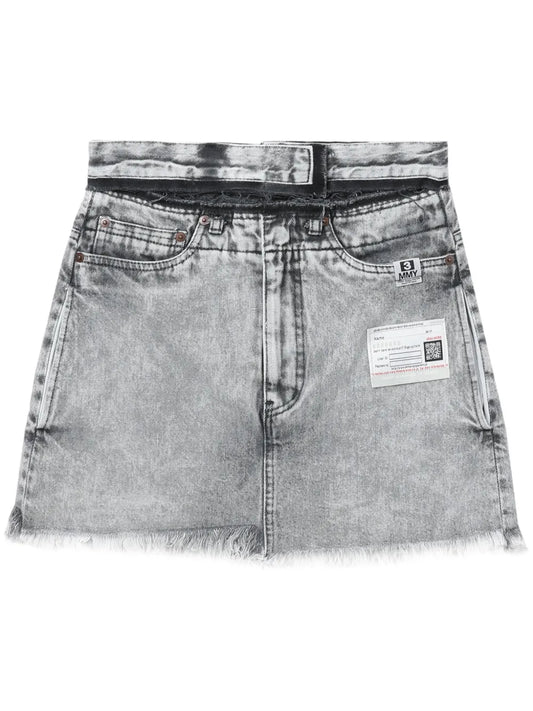 High-Rise Denim Mini Skort