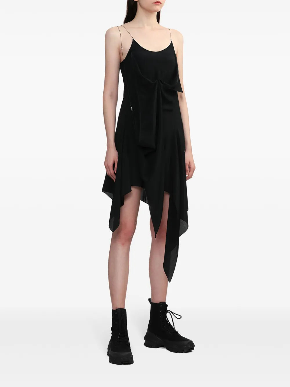 Twist-Detail Asymmetric Minidress