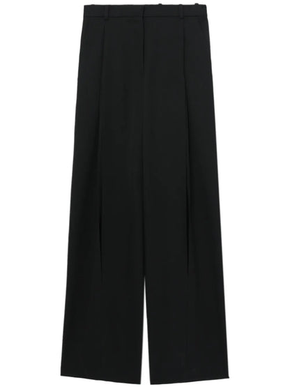 Pleat-Detail Wide-Leg Trousers