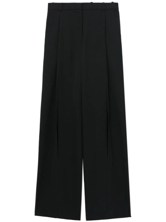 Pleat-Detail Wide-Leg Trousers