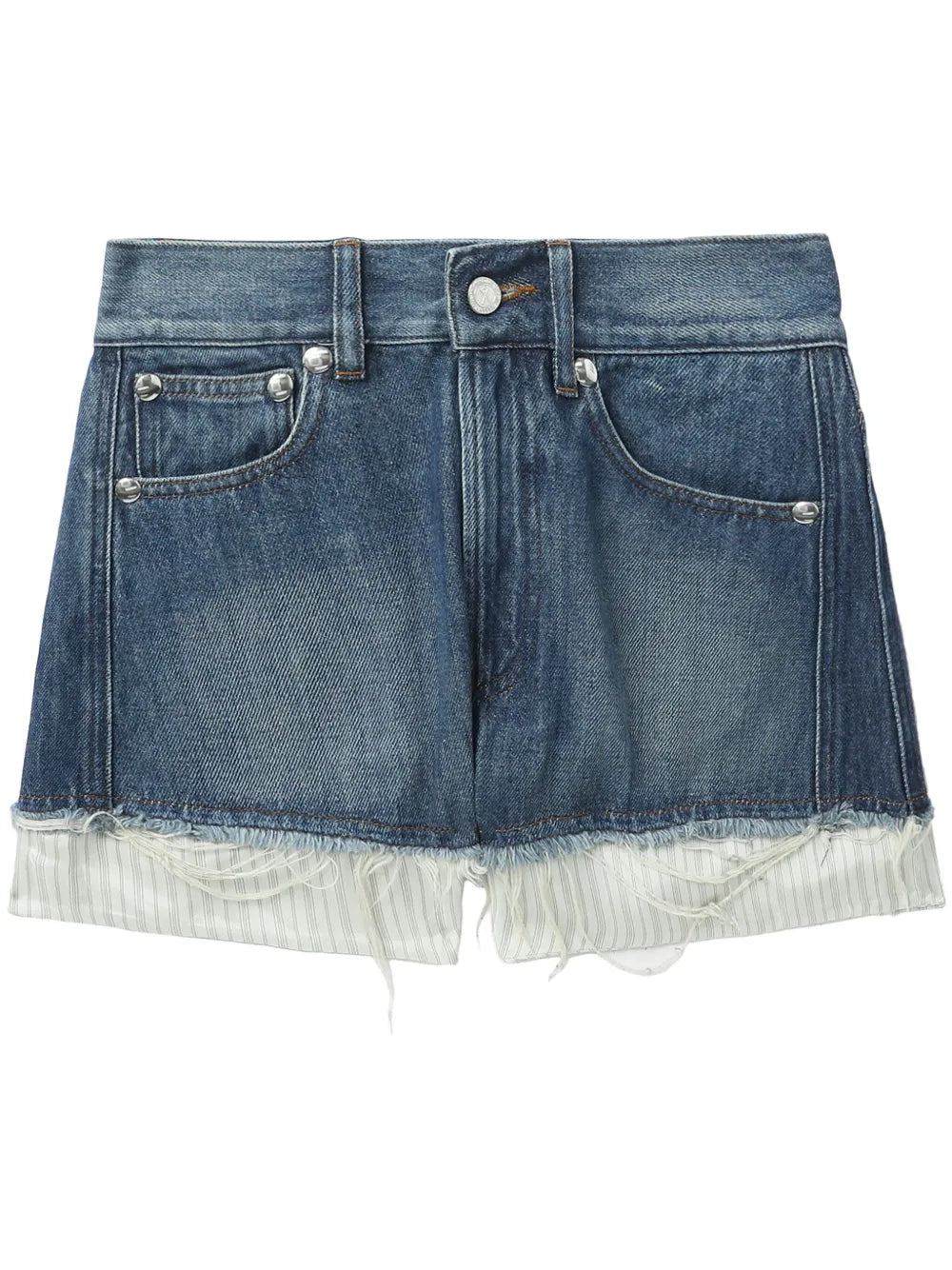 Layered Denim Shorts