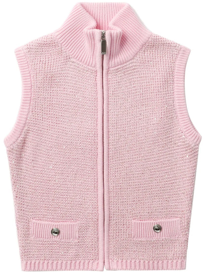Sequinned Sleeveless Cardigan